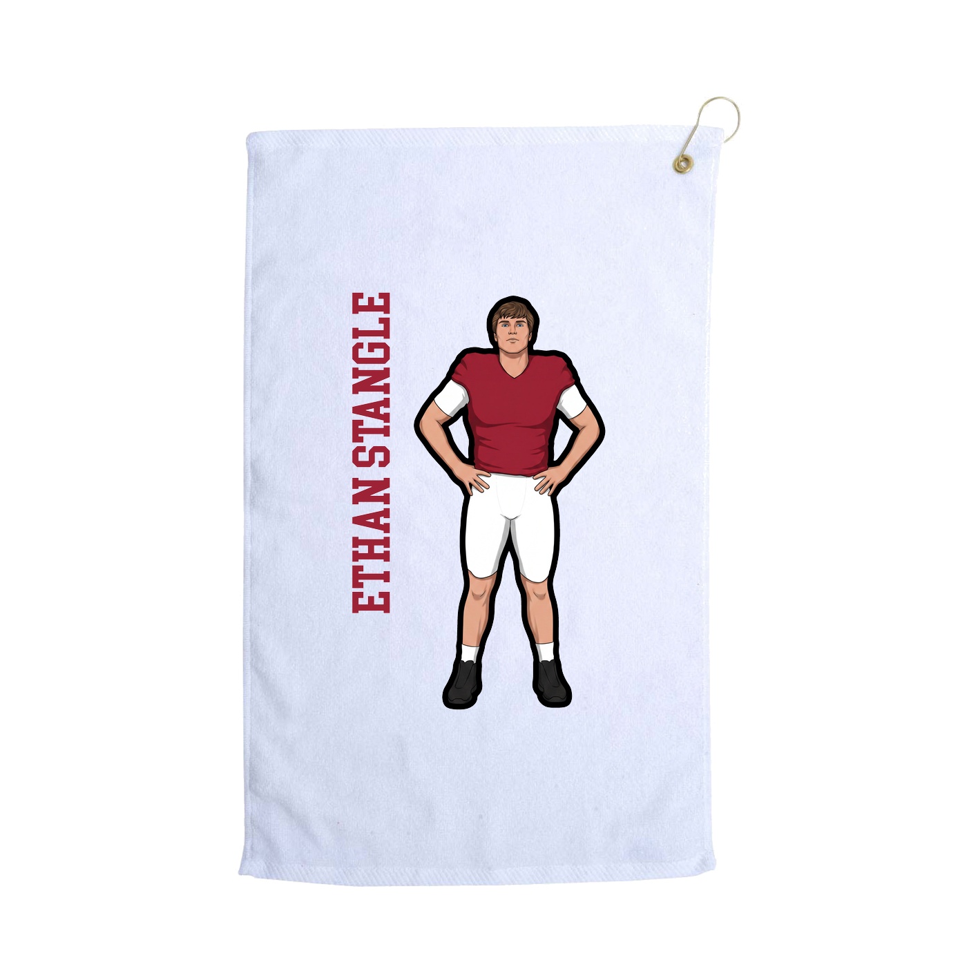 Golf Towel — Name Vertical in White