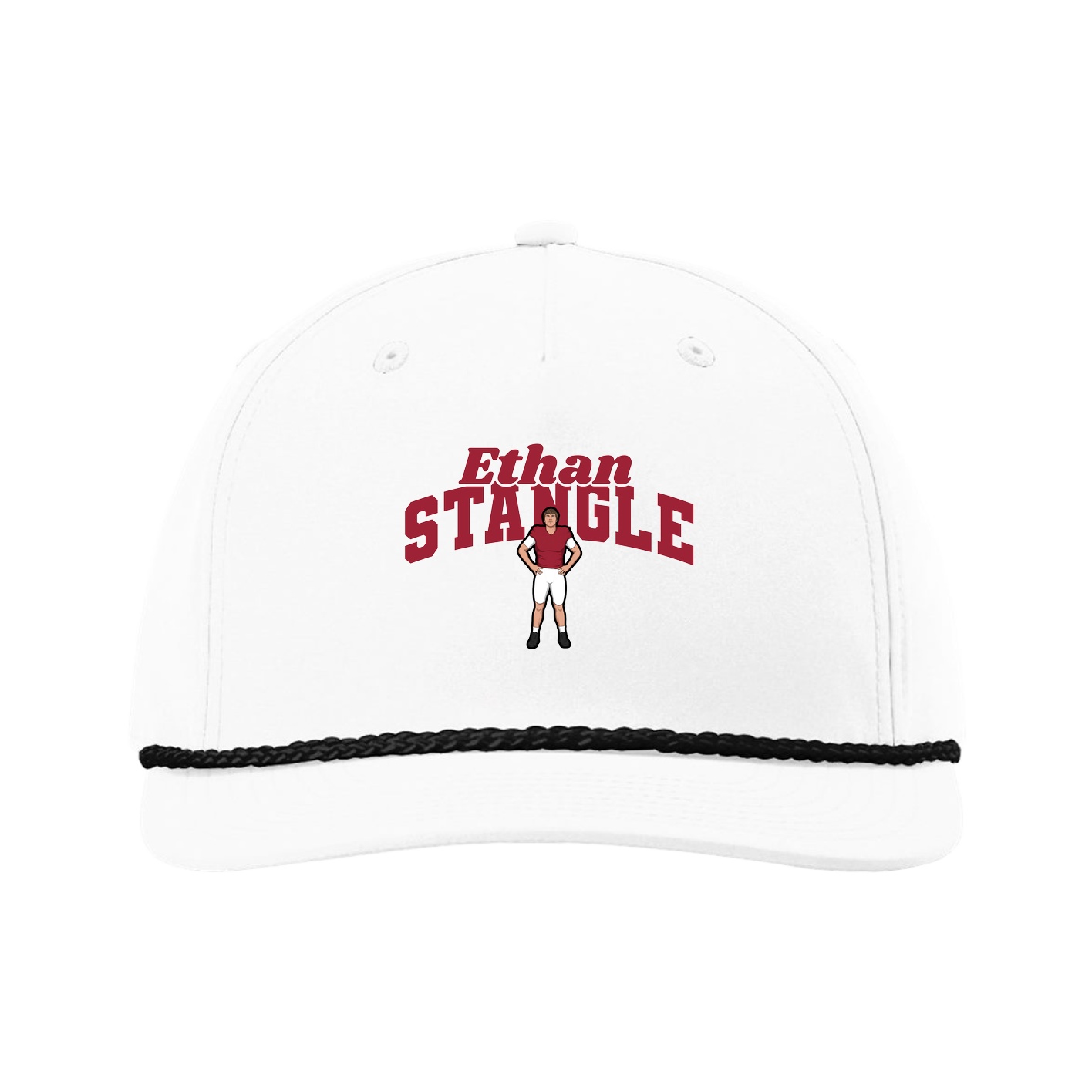 Five-Panel Classic Rope Cap — Signature Arch in White