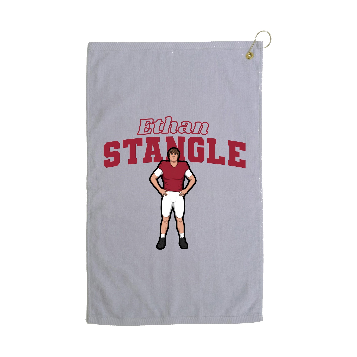 Golf Towel — Name Arch in Grey