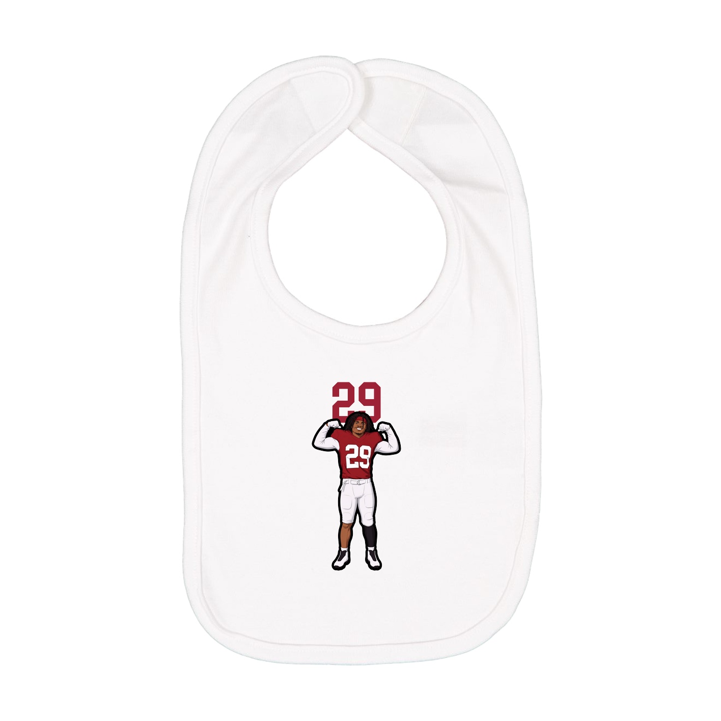 Infant Bib — Number Top in White