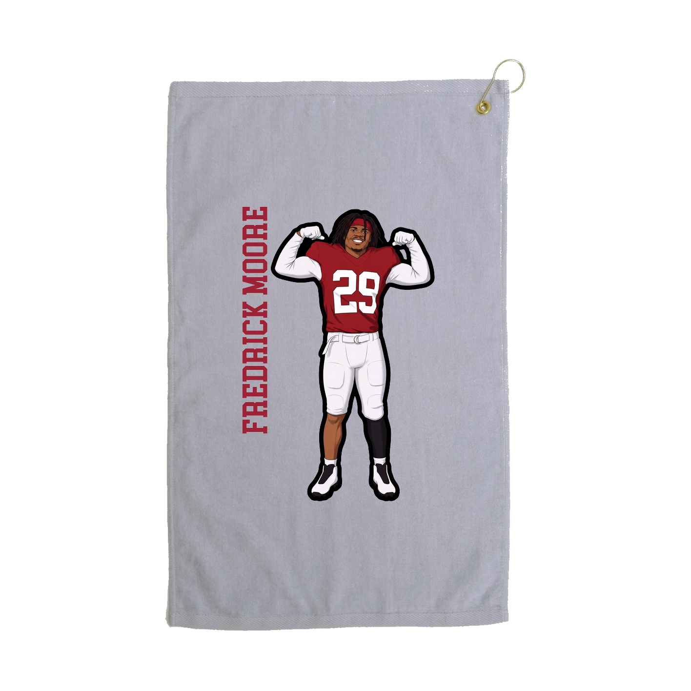 Golf Towel — Name Vertical in Grey