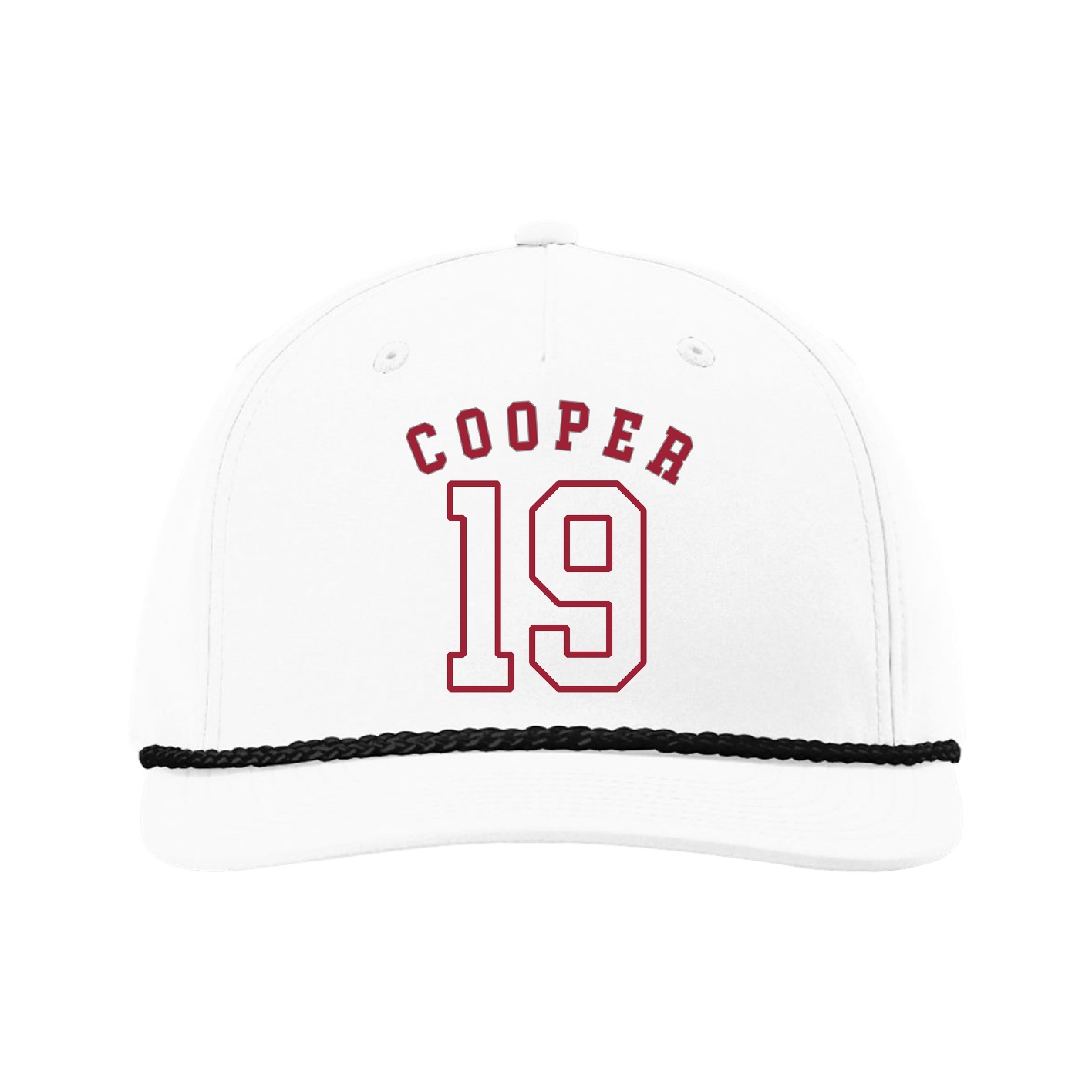 Five-Panel Classic Rope Cap — Shirsey Arch in White