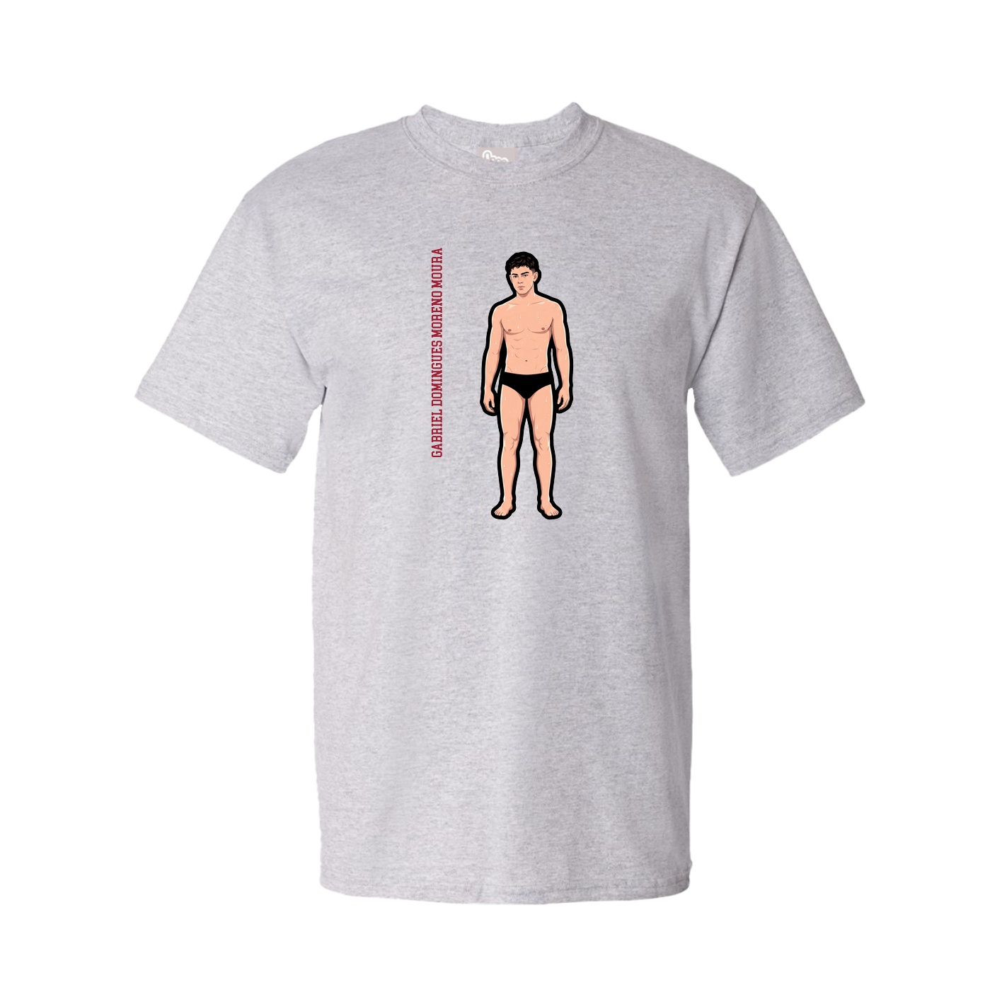 Tee — Name Vertical in Grey