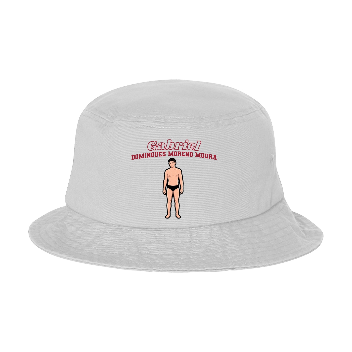 Bucket Cap — Name Arch in White