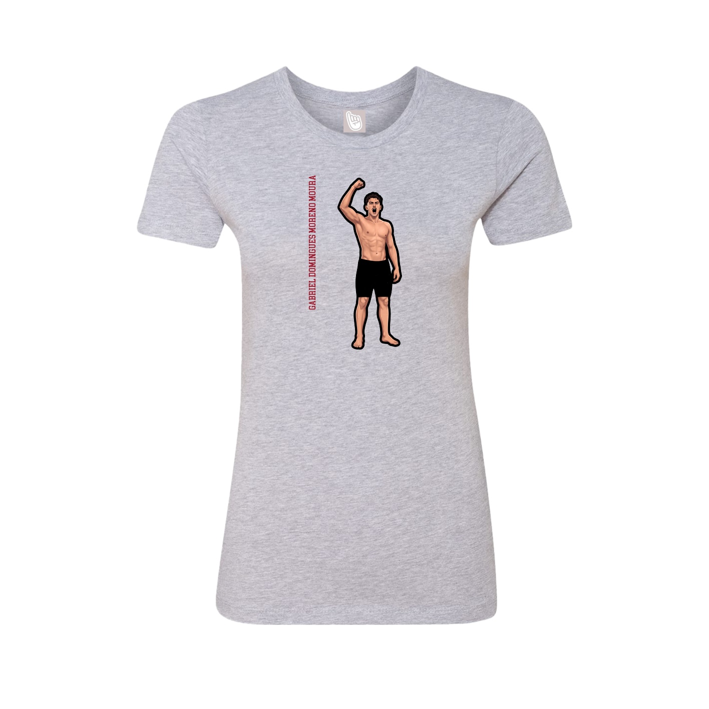 Womens Tee — Name Vertical in Grey