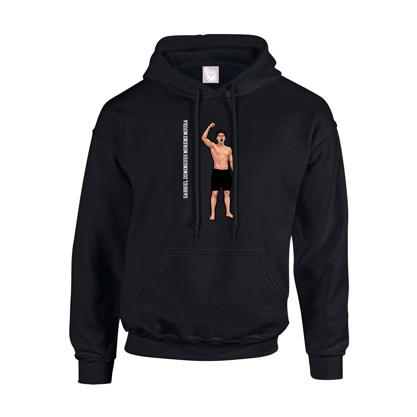 Hoodie — Name Vertical in Black