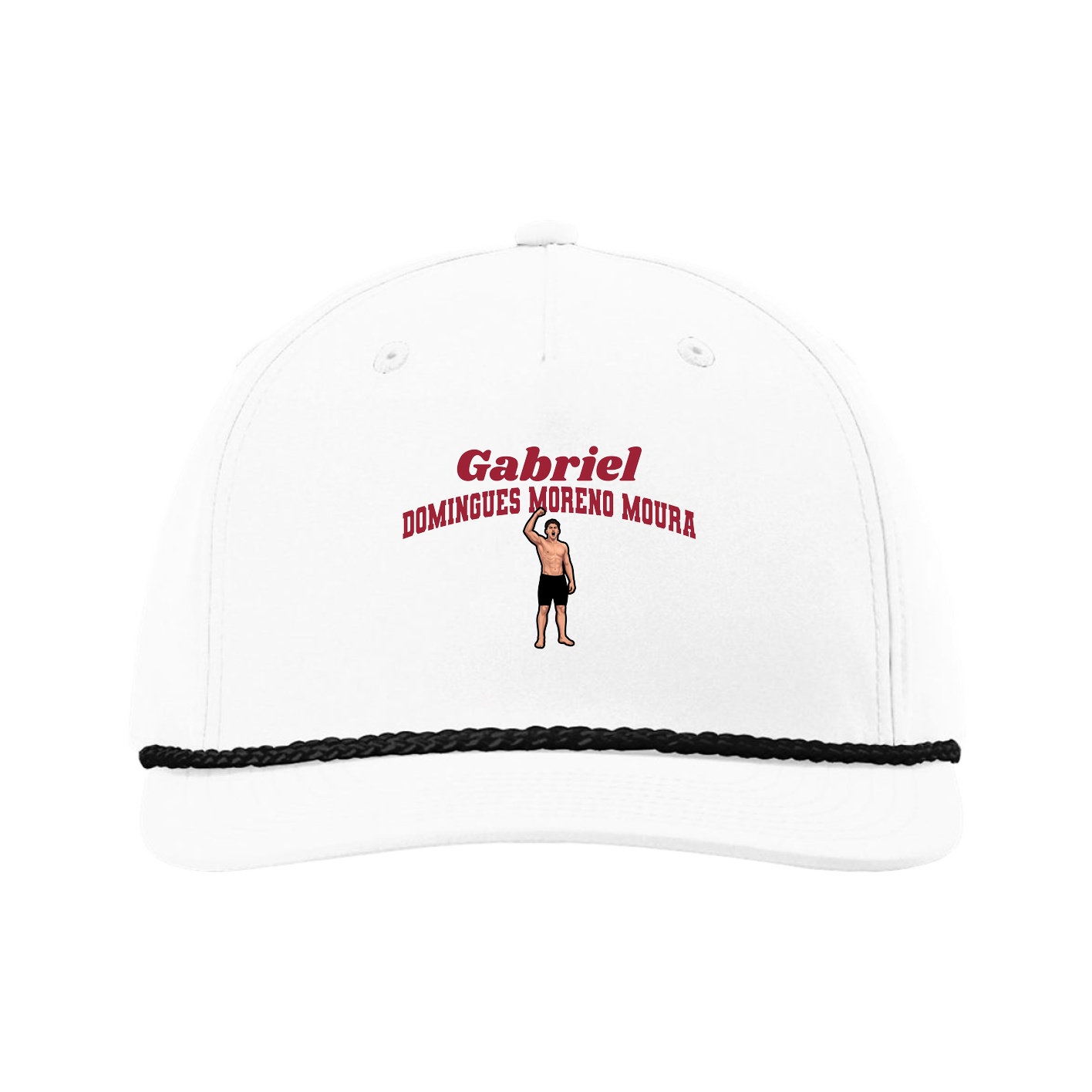 Five-Panel Classic Rope Cap — Signature Arch in White