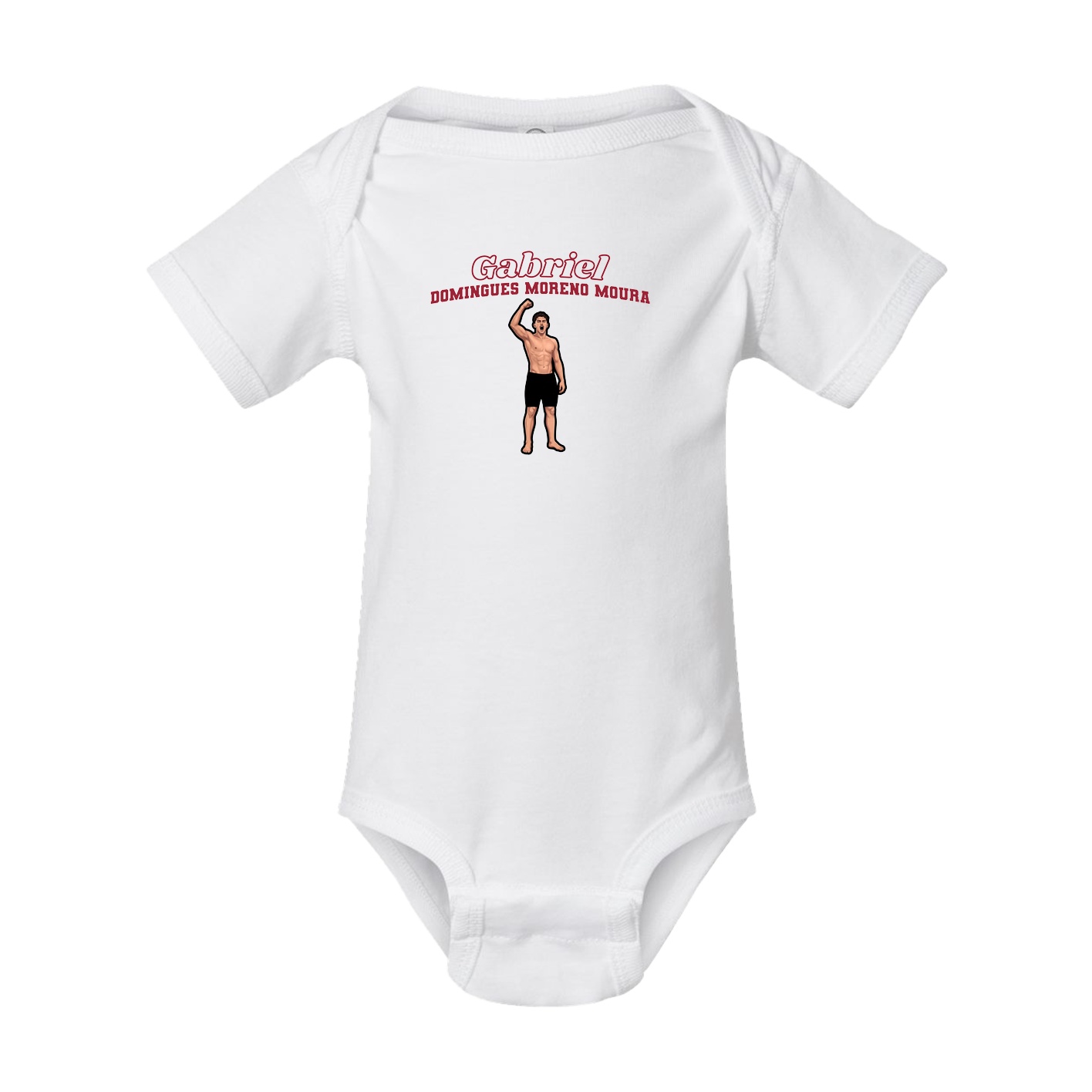 Baby Onesie — Name Arch in White