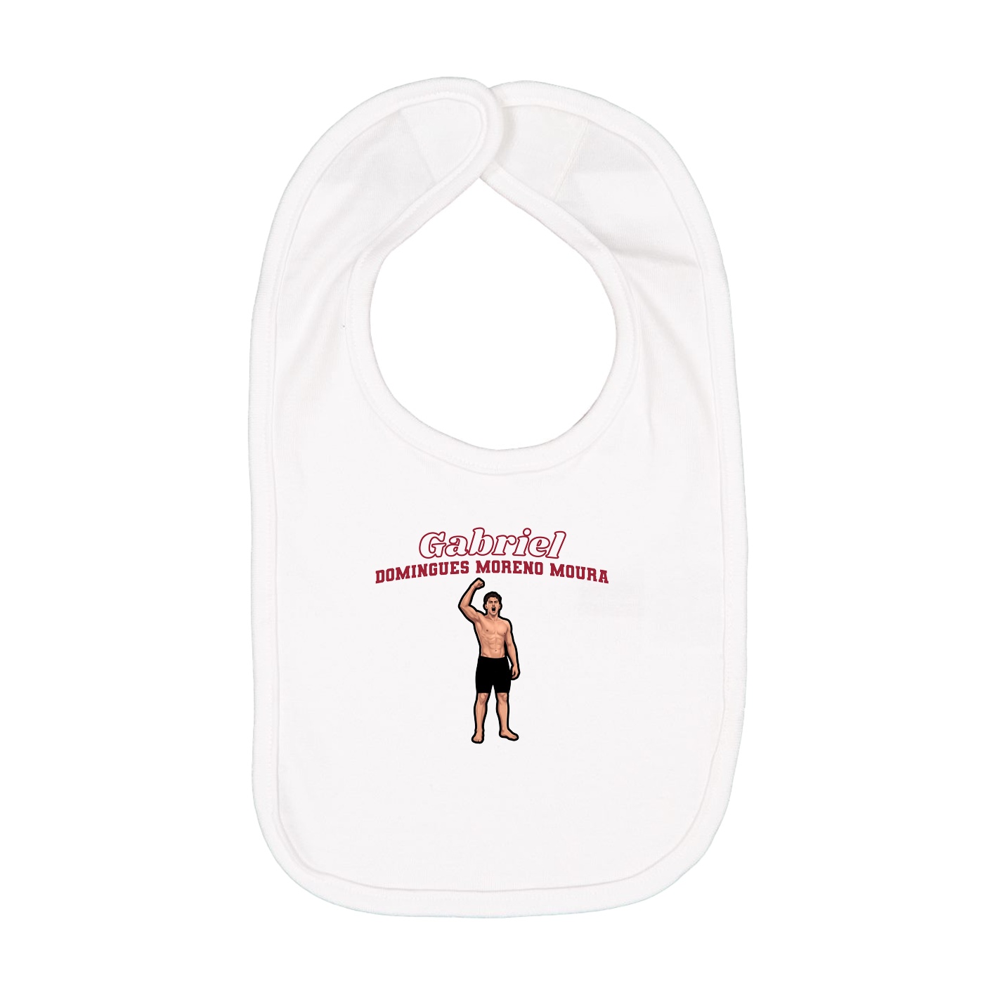 Infant Bib — Name Arch in White