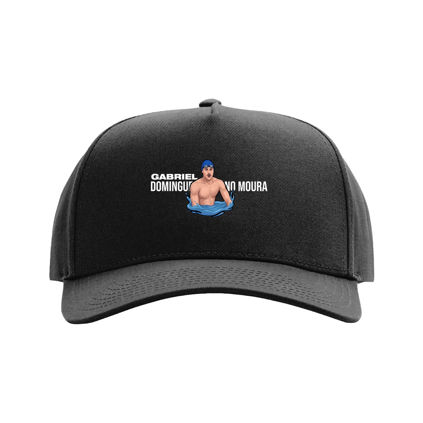 Full Fabric Five-Panel Champ Cap — Player Name in Black