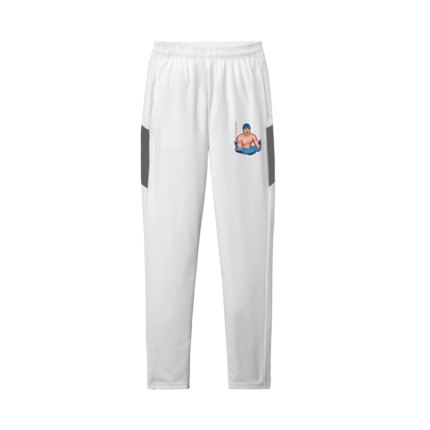 Team Travel Pant — Name Vertical in White/Grey