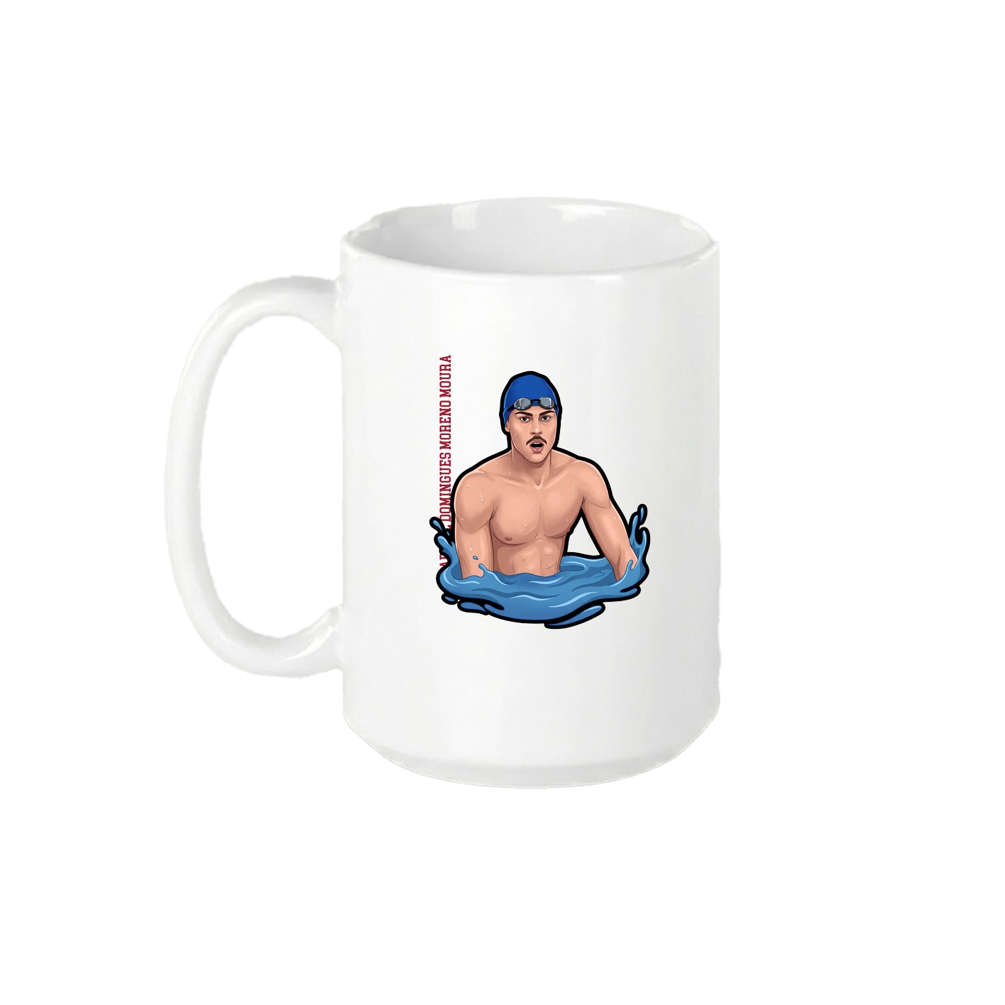 15oz Coffee Mug — Name Vertical in White