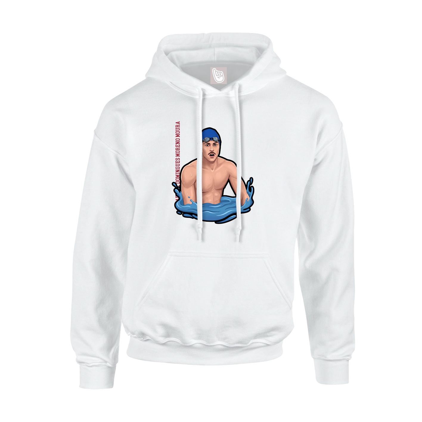 Hoodie — Name Vertical in White