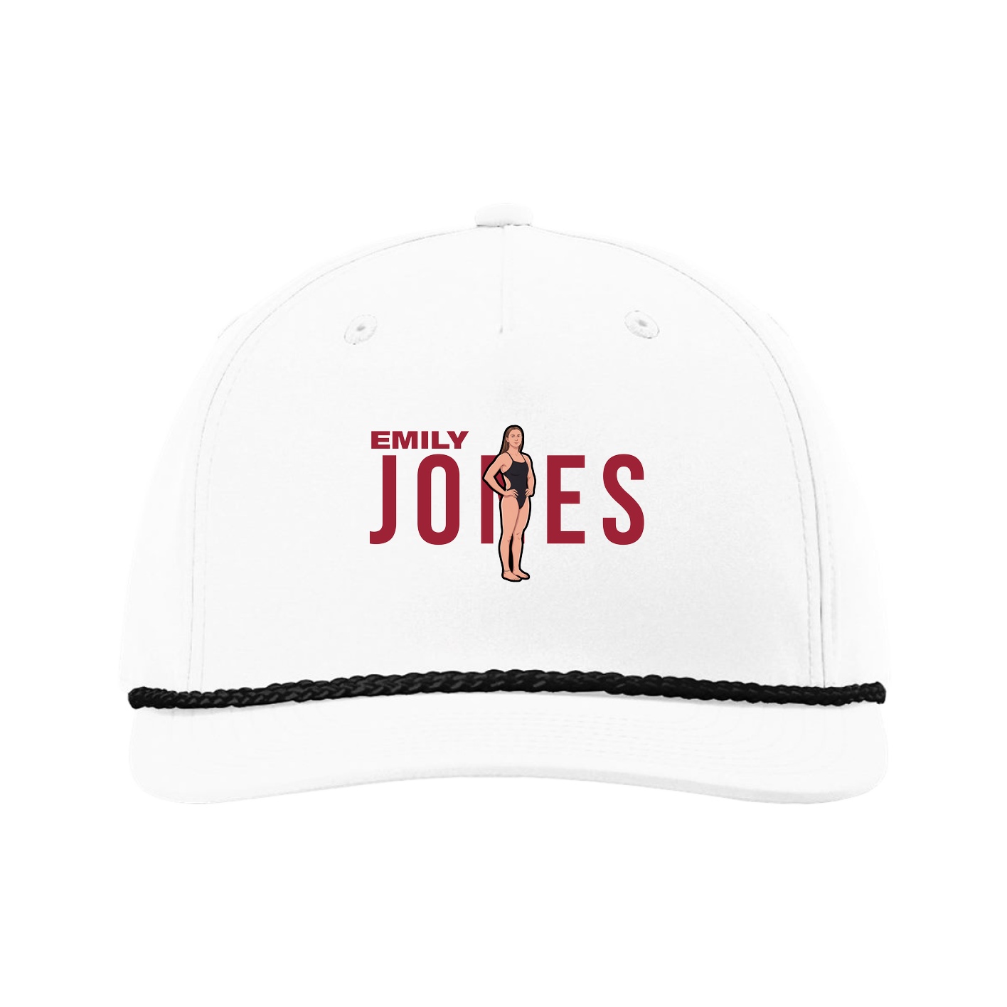 Five-Panel Classic Rope Cap — Player Name in White