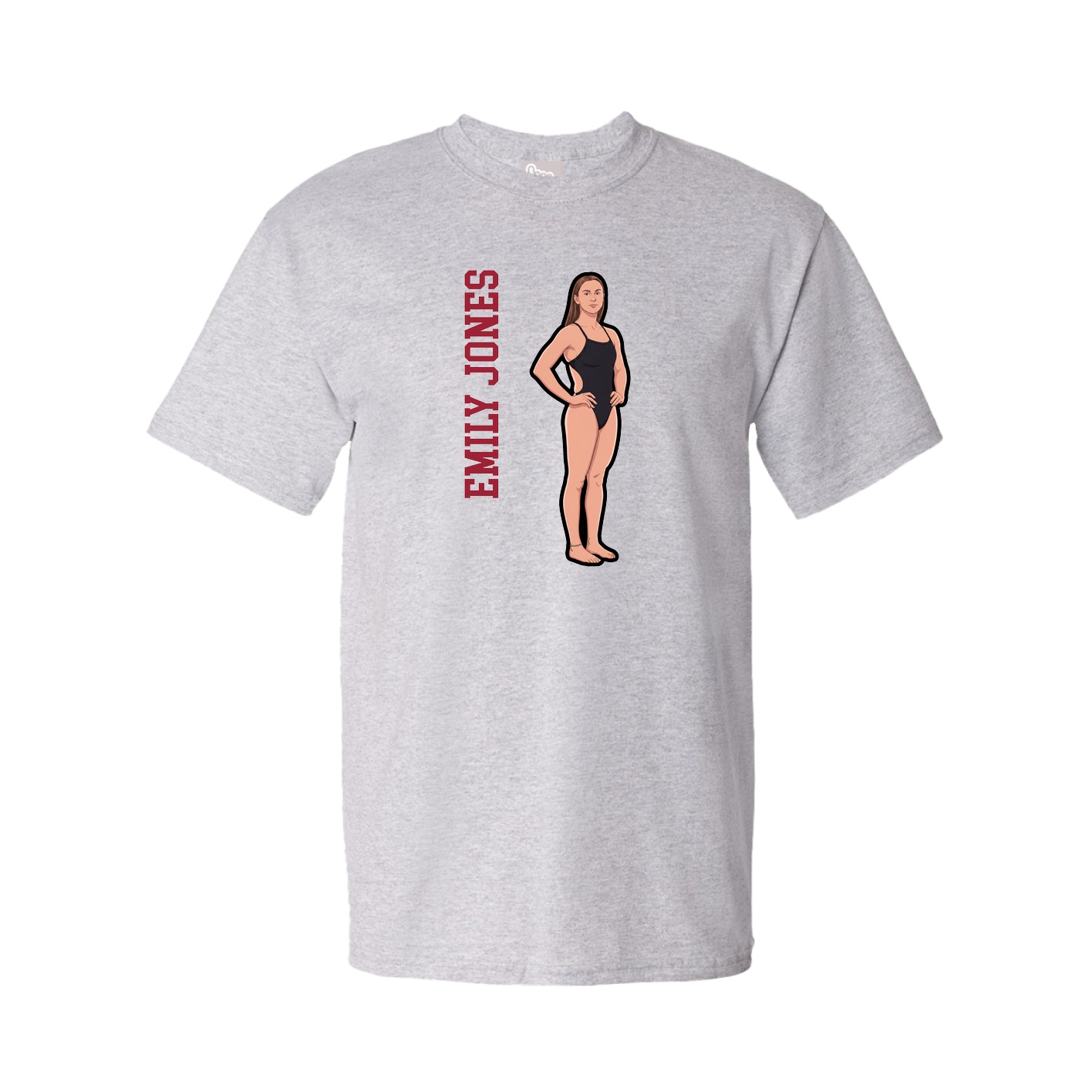 Tee — Name Vertical in Grey