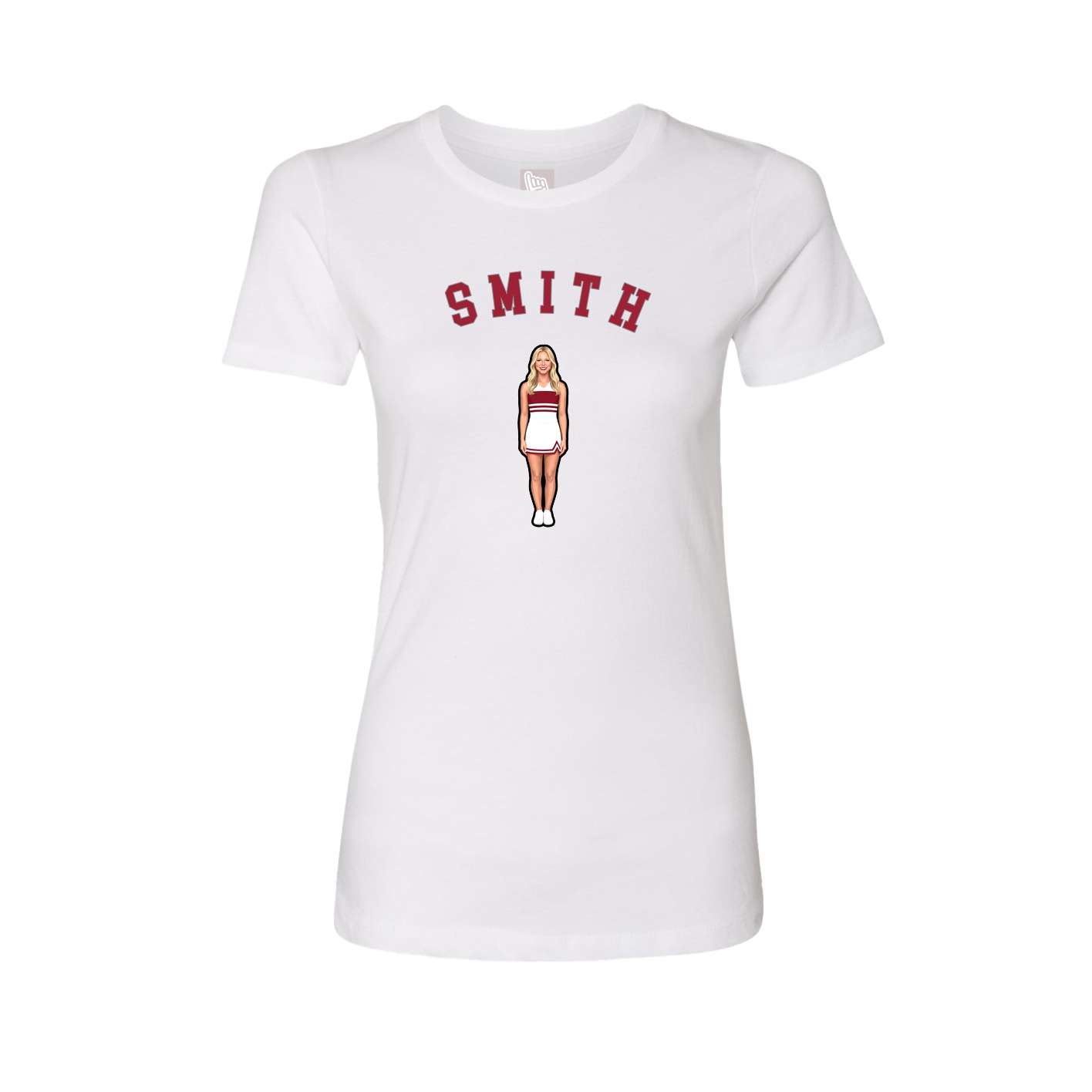 Fitted Women's Tee — Shirsey Arch in White