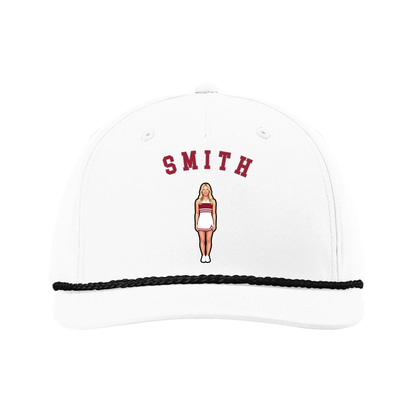 Five-Panel Classic Rope Cap — Shirsey Arch in White