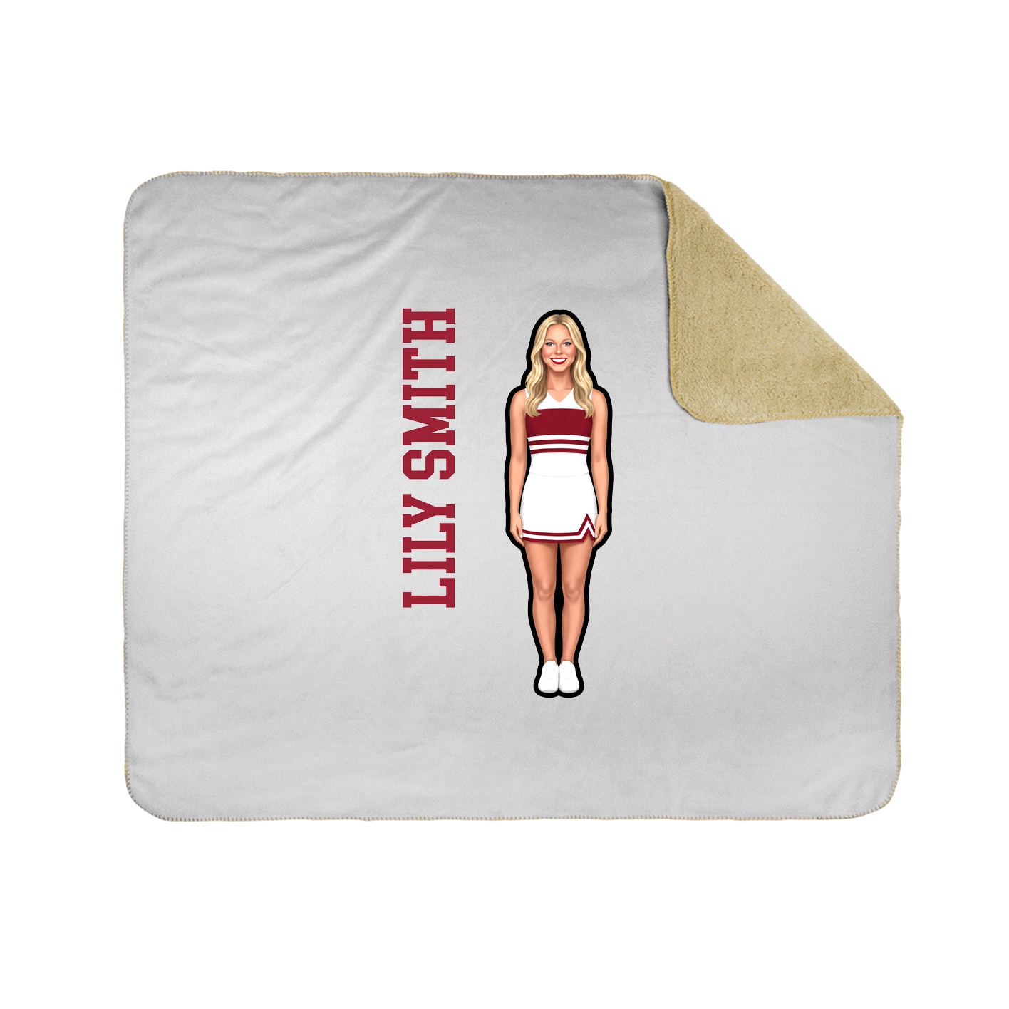 Throw Blanket — Name Vertical in White