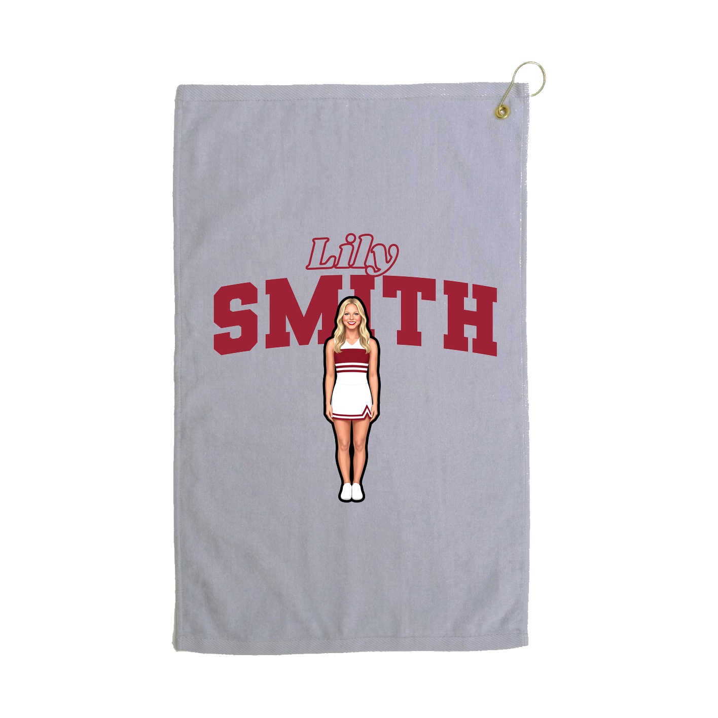 Golf Towel — Name Arch in Grey