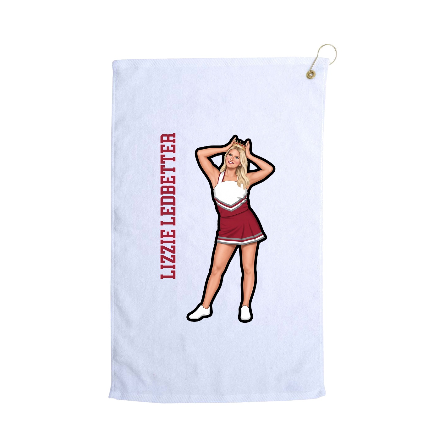 Golf Towel — Name Vertical in White