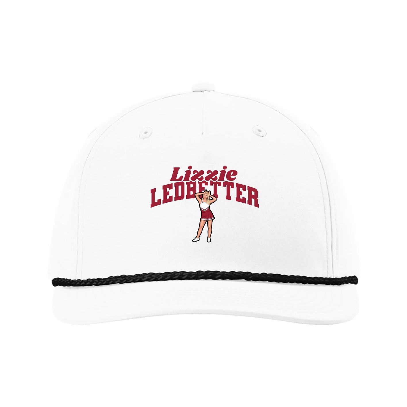 Five-Panel Classic Rope Cap — Signature Arch in White