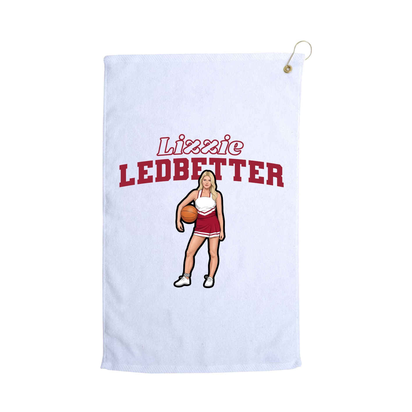 Golf Towel — Name Arch in White