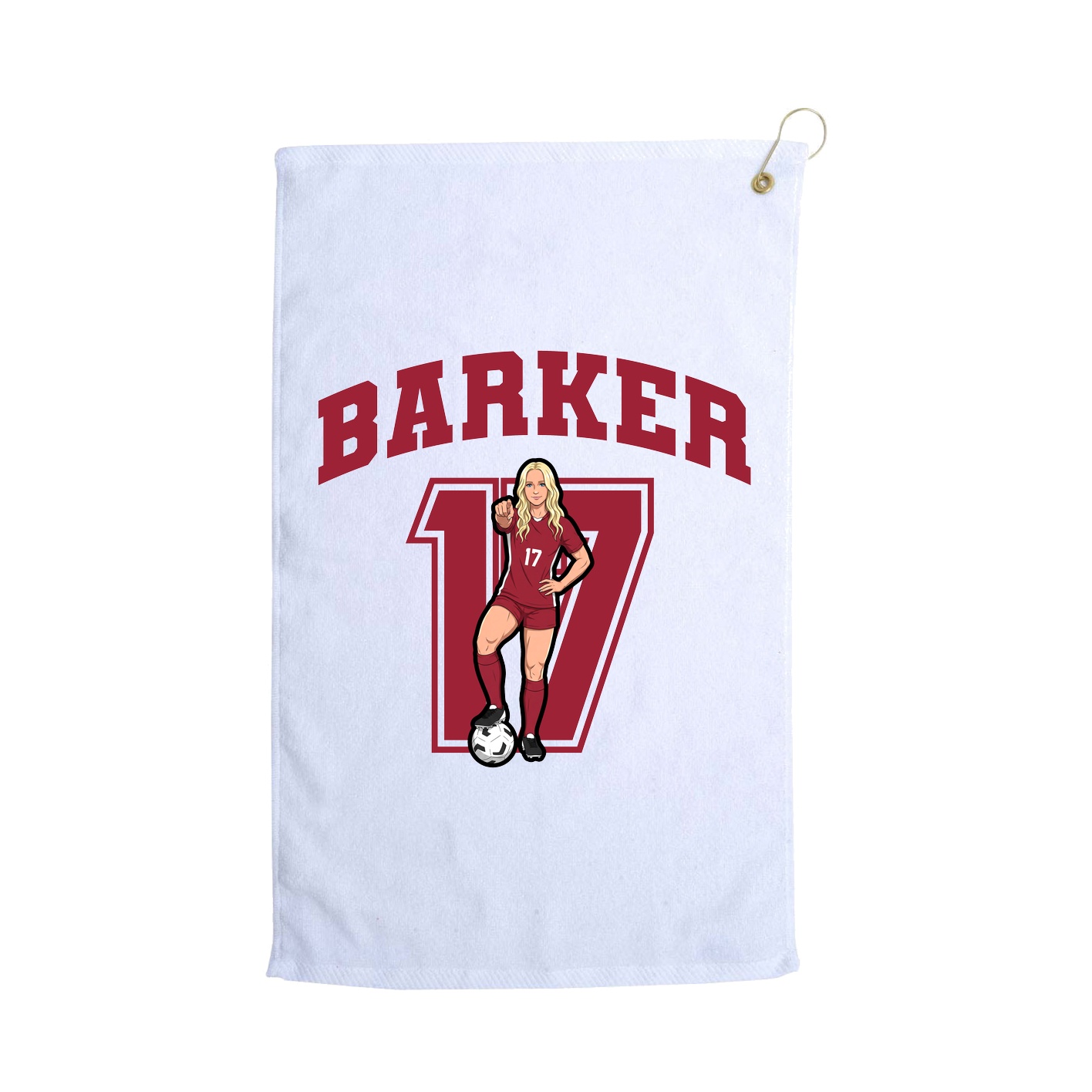 Golf Towel — Number in White