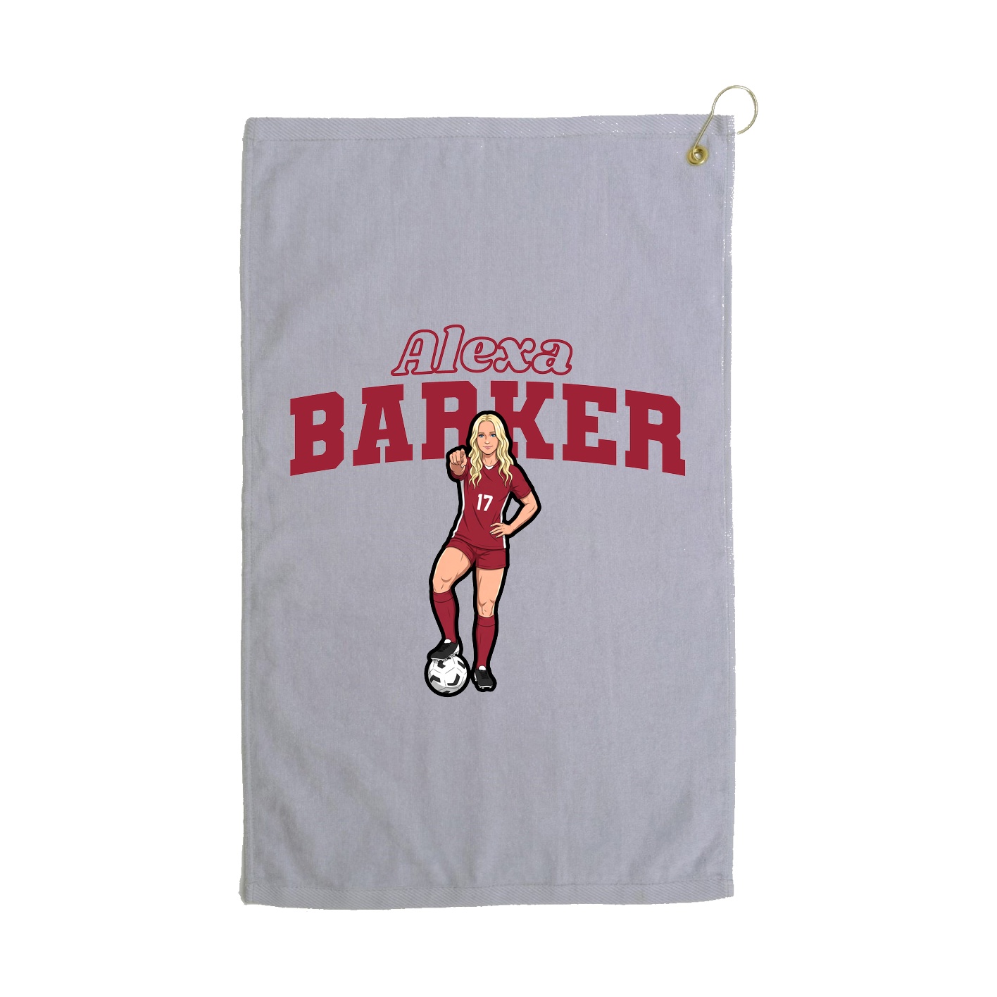 Golf Towel — Name Arch in Grey