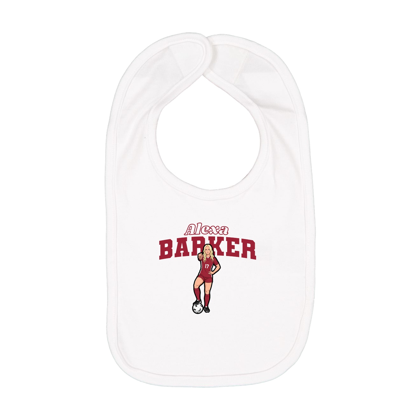 Infant Bib — Name Arch in White