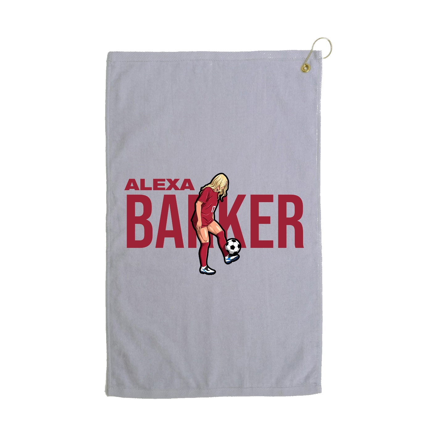 Golf Towel — Player Name in Grey