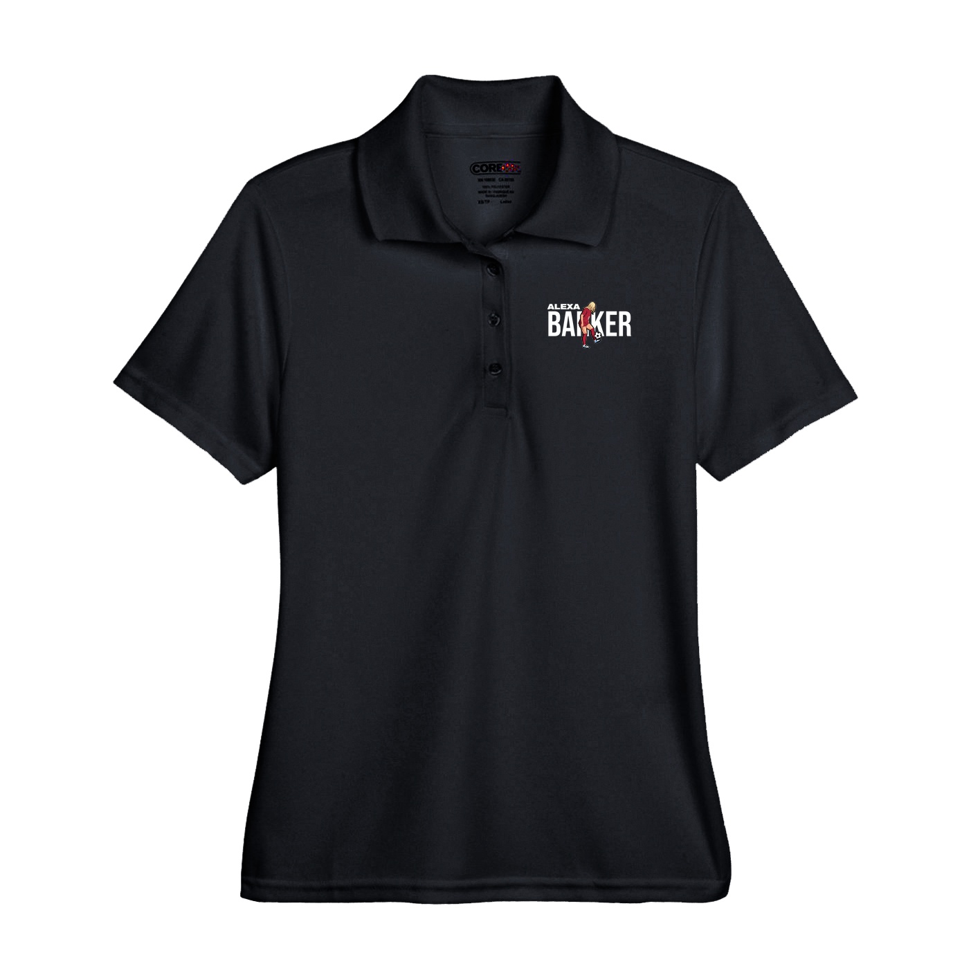 Performance Polo — Player Name in Black