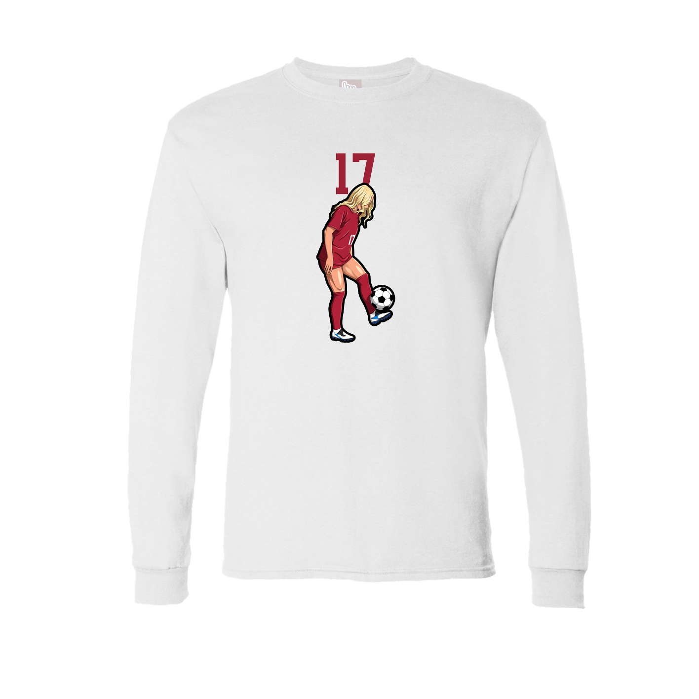 Long Sleeve Tee — Number Top in White