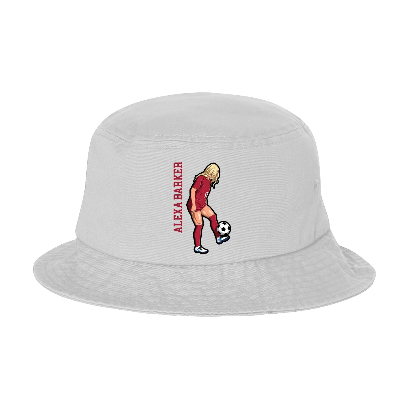Bucket Cap — Name Vertical in White