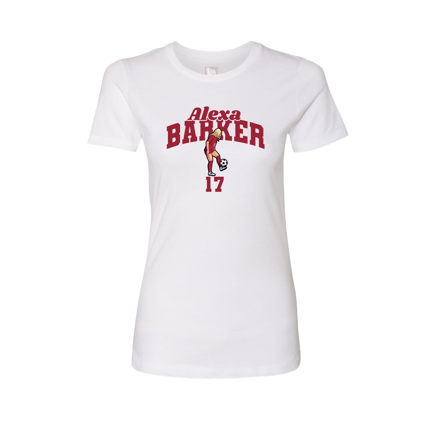 Fitted Women's Tee — Signature Arch in White