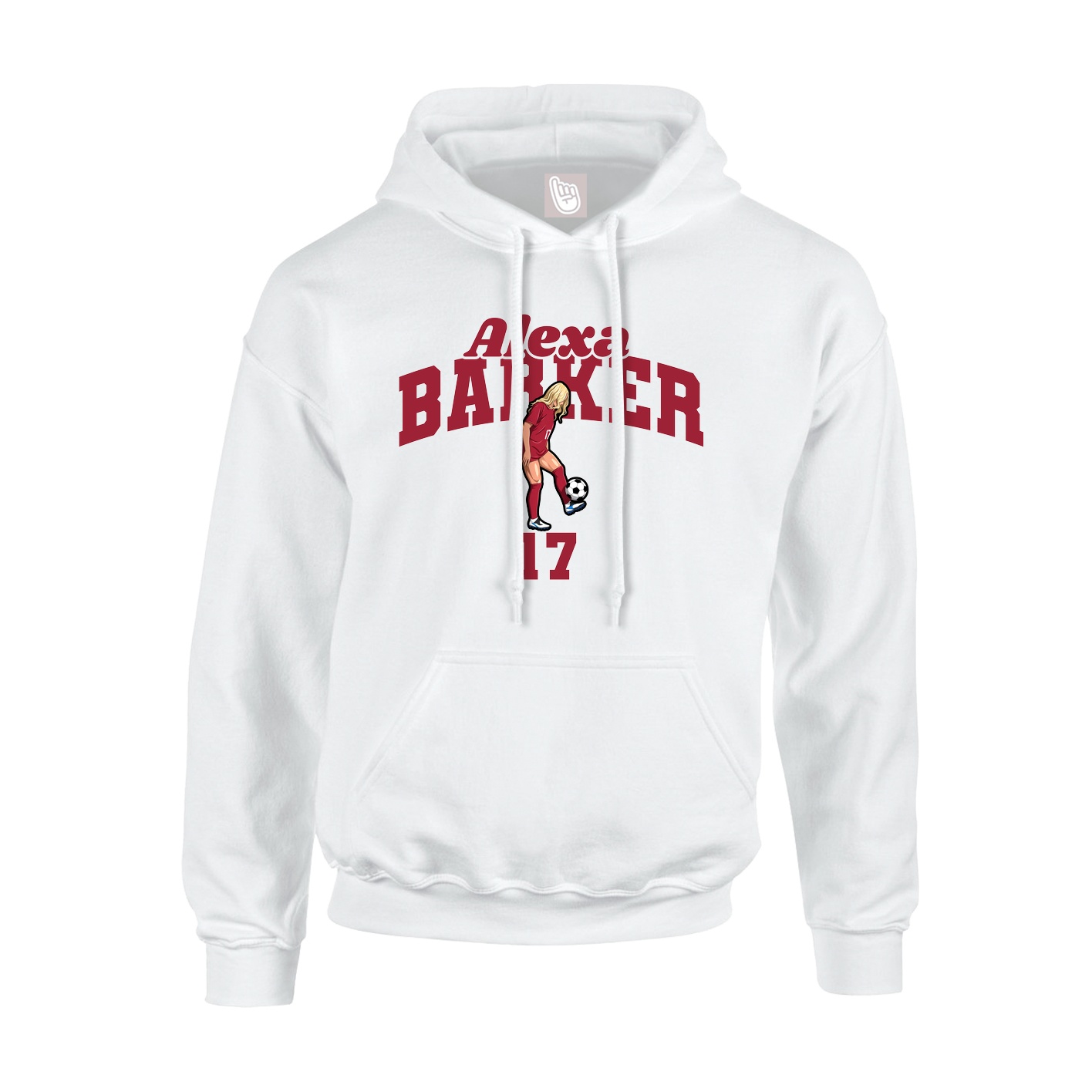 Youth Hoodie — Signature Arch in White