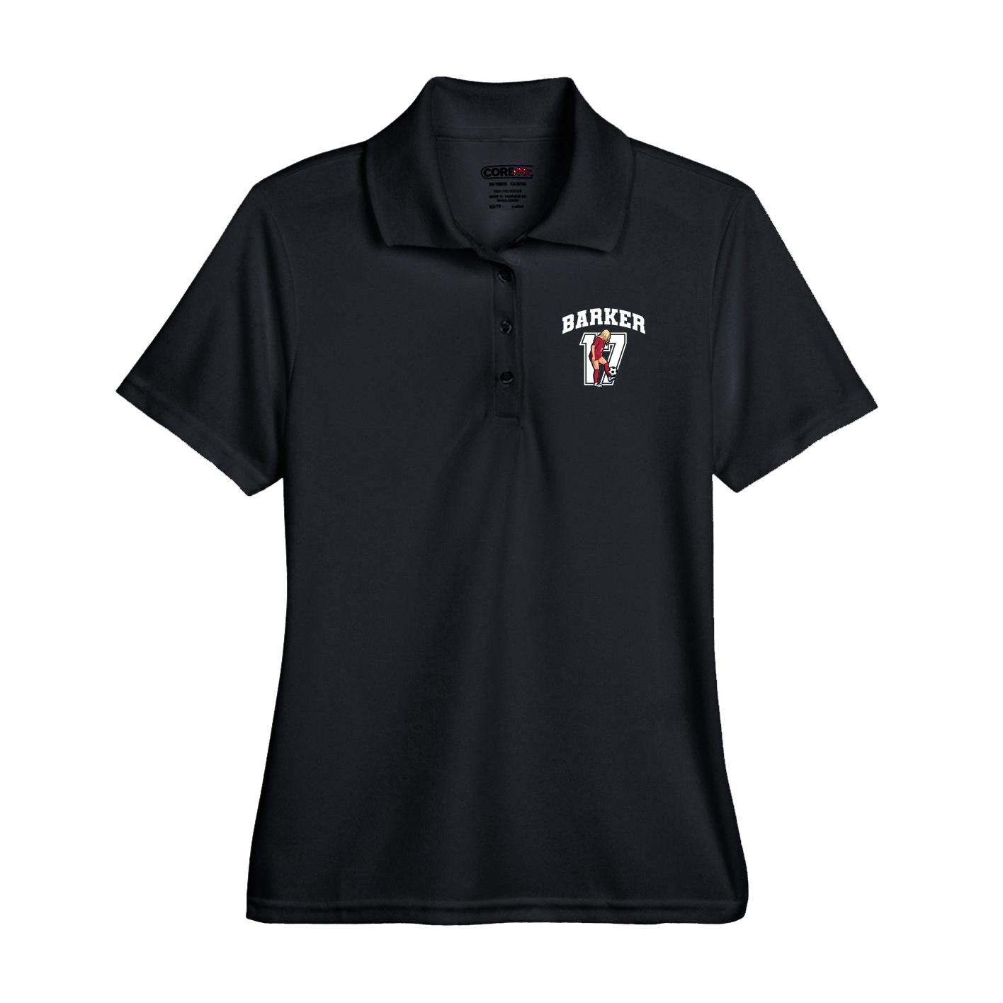Performance Polo — Number in Black
