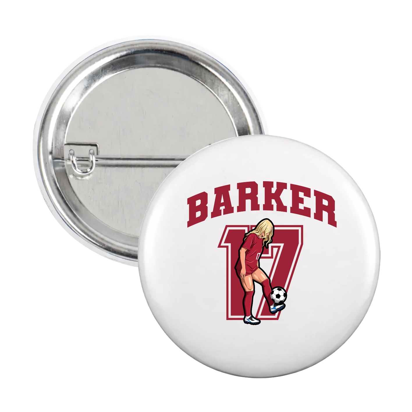 Game Day Button — Number in White