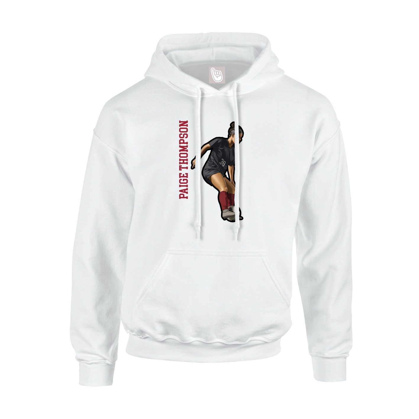Youth Hoodie — Name Vertical in White