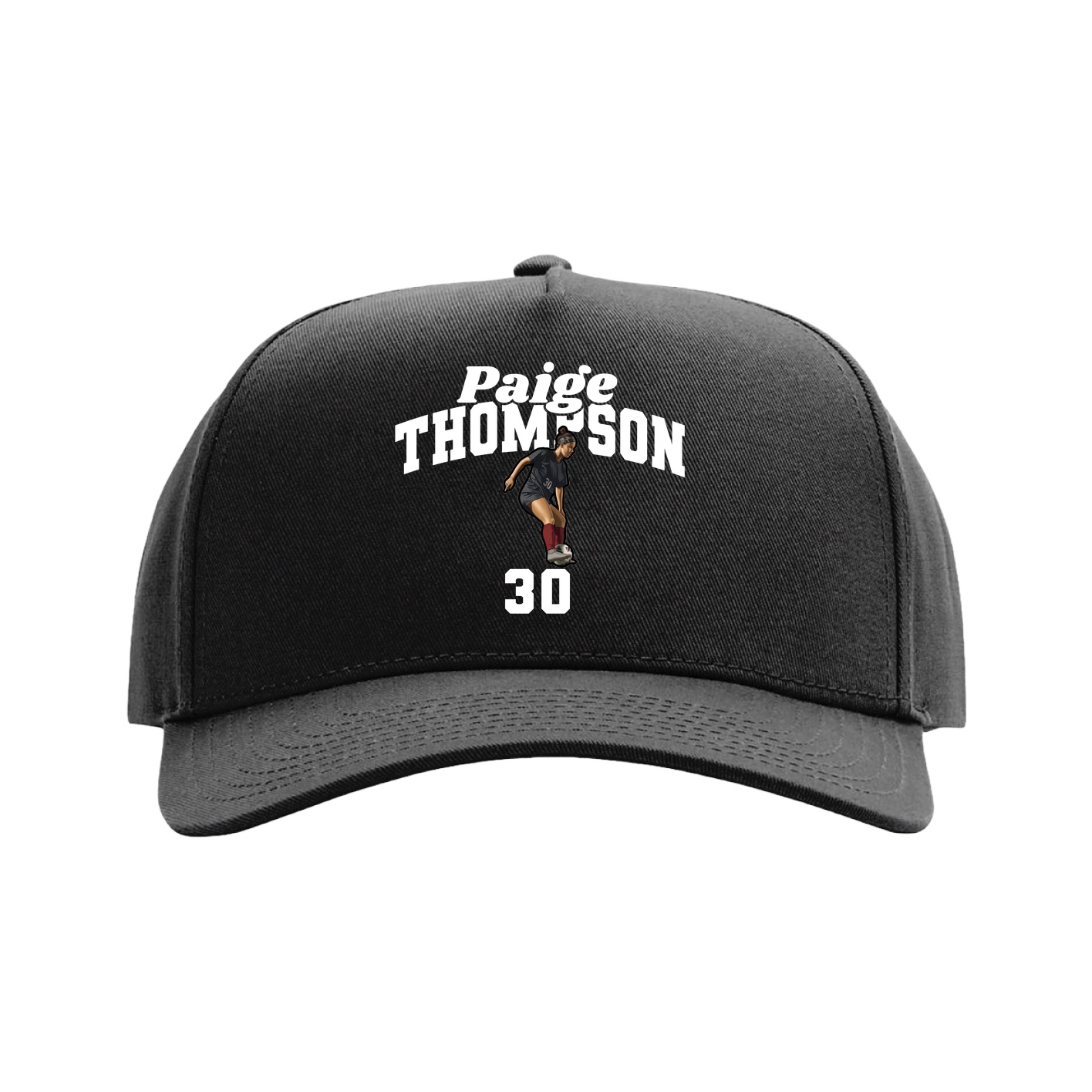 Full Fabric Five-Panel Champ Cap — Signature Arch in Black