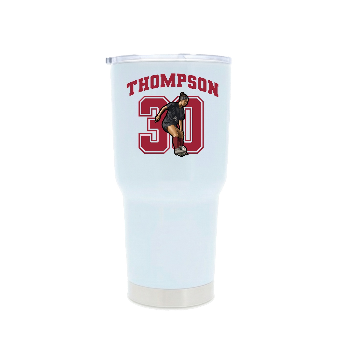 30oz Stainless Steel Tumbler — Number in White