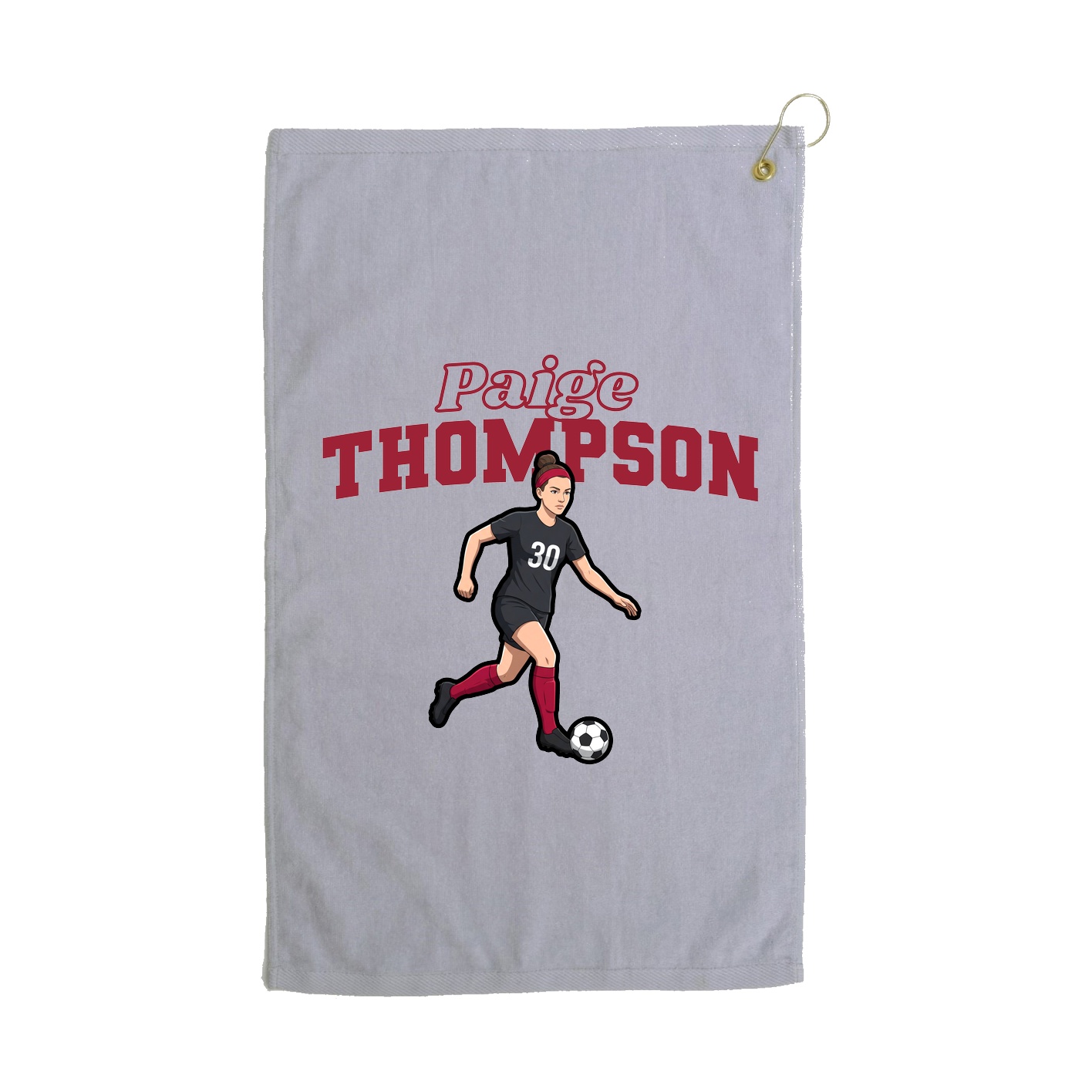 Golf Towel — Name Arch in Grey