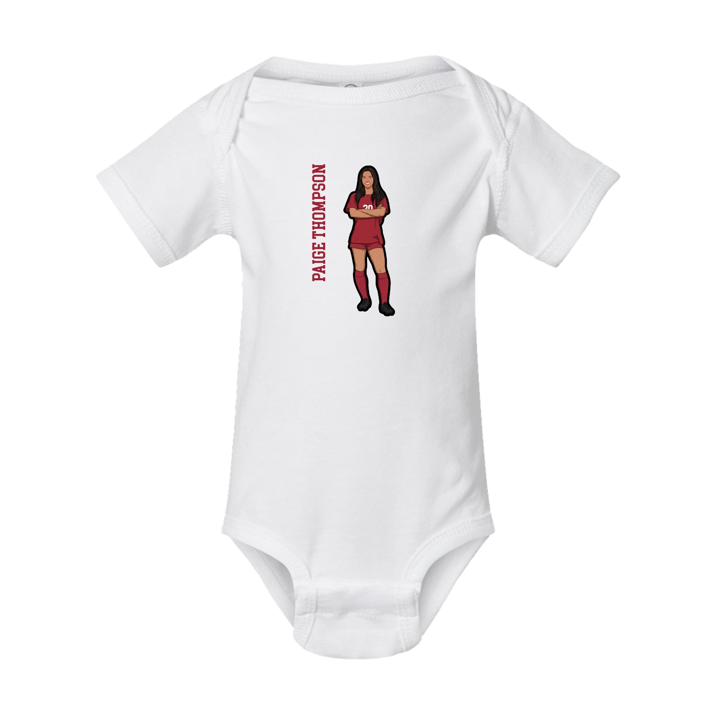 Baby Onesie — Name Vertical in White