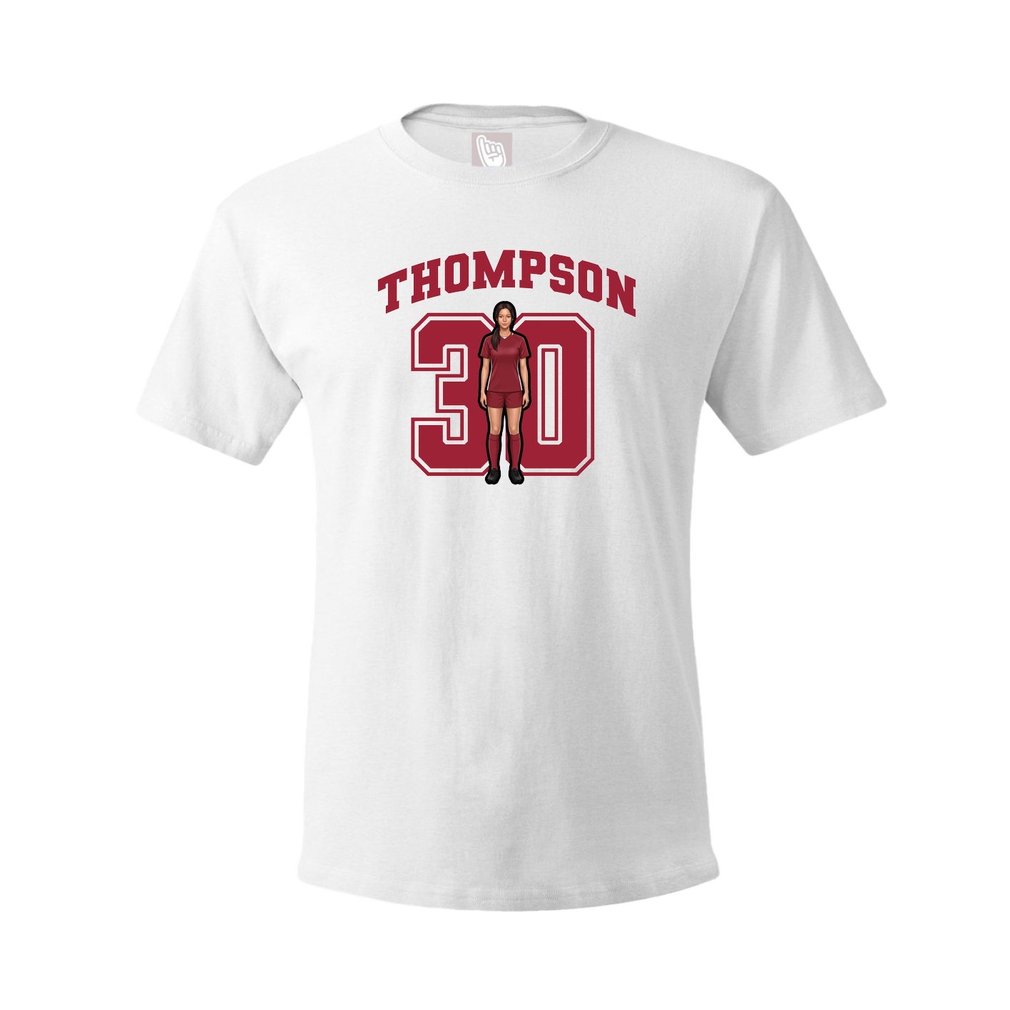 Youth Tee — Number in White