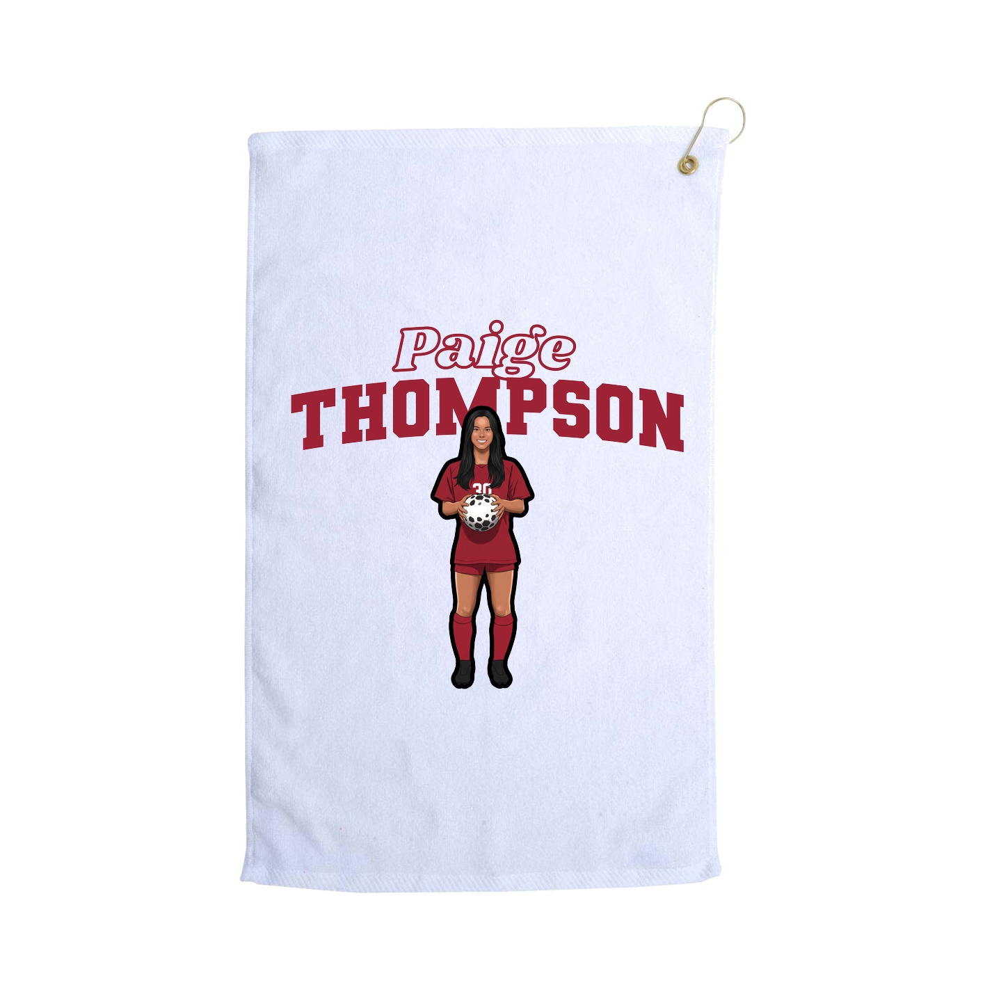 Golf Towel — Name Arch in White