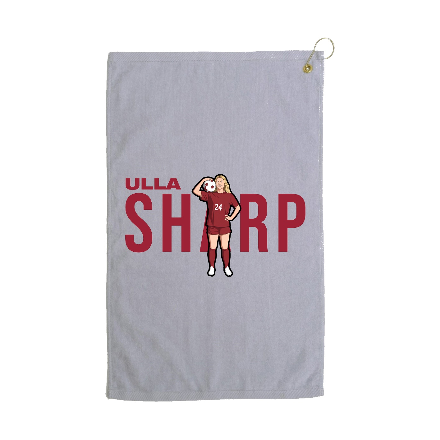 Golf Towel — Player Name in Grey