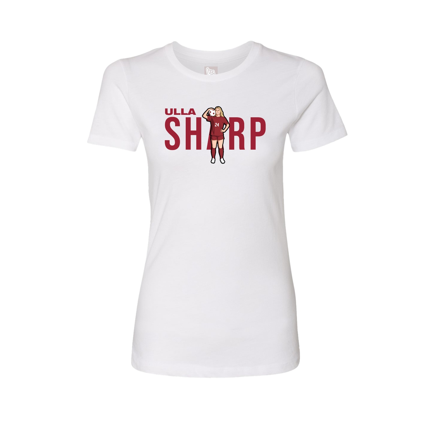 Fitted Women's Tee — Player Name in White