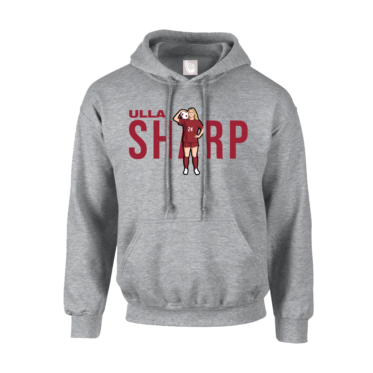 Youth Hoodie — Player Name in Grey