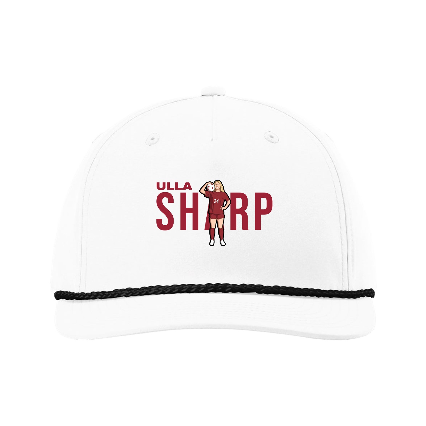 Five-Panel Classic Rope Cap — Player Name in White