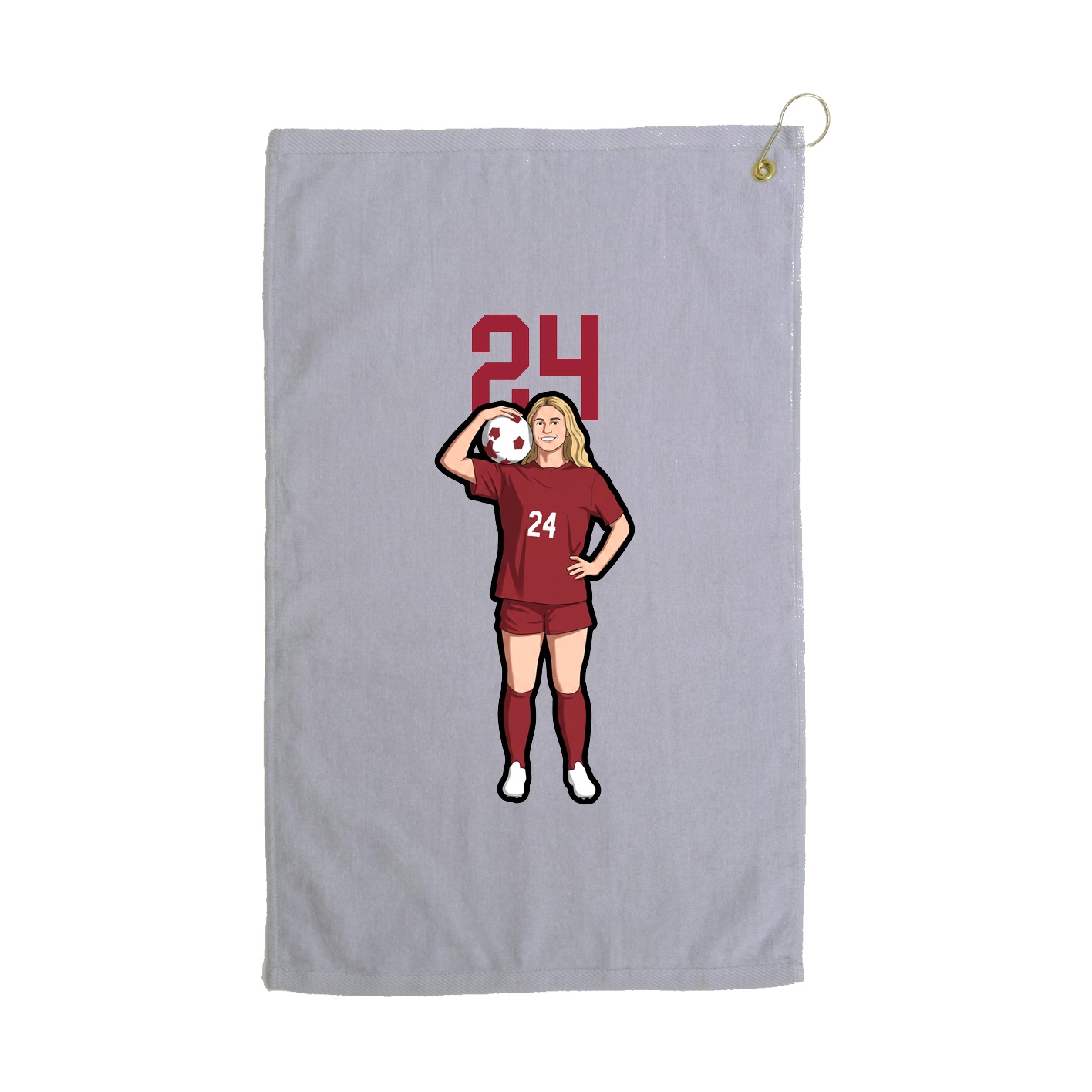 Golf Towel — Number Top in Grey