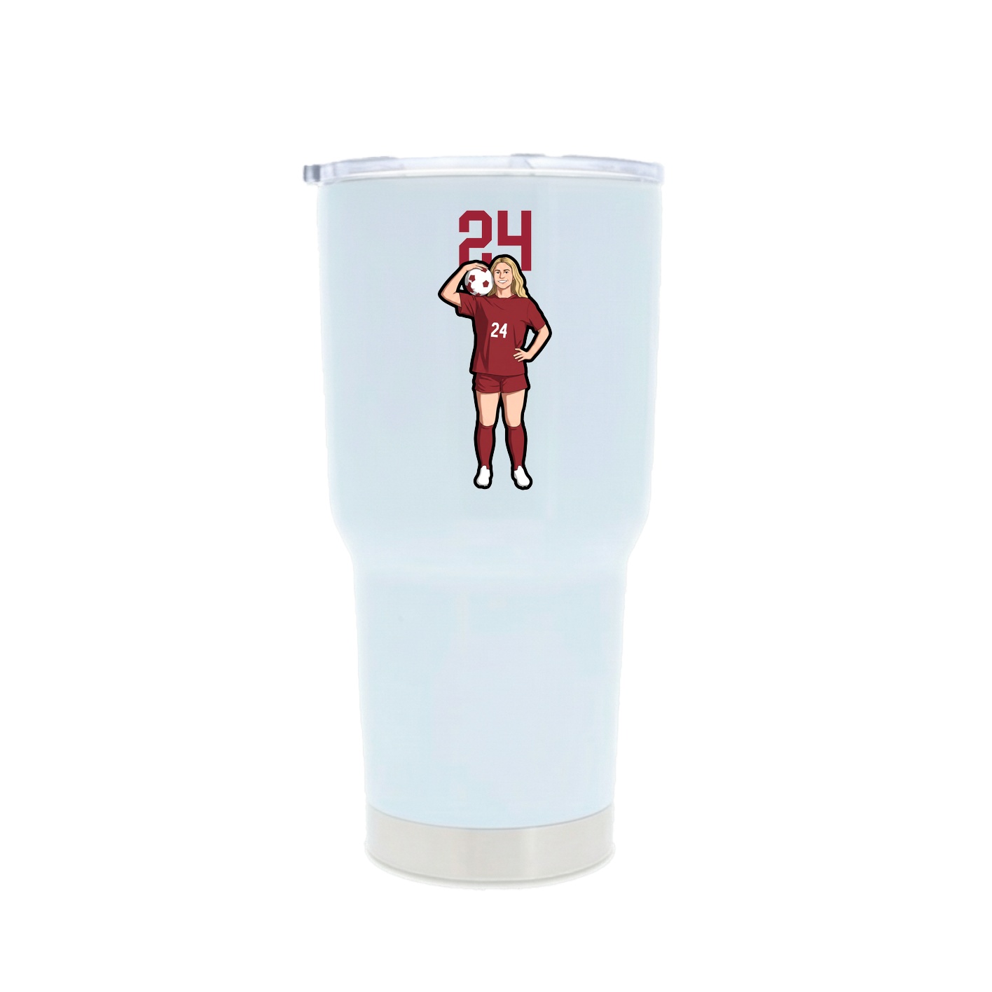 30oz Stainless Steel Tumbler — Number Top in White